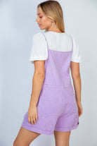 White Birch Washed Knit Lavender Overalls Ruby Idol Apparel