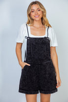 White Birch Washed Knit Lavender Overalls Black Ruby Idol Apparel