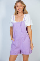 White Birch Washed Knit Lavender Overalls Lavender Ruby Idol Apparel