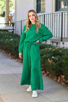 Double Take Quilted Textured Long Sleeve Top and Drawstring Pants Set Trendsi