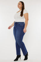 Kancan Dark Wash Plus Size Slim Straight Jeans Kan Can USA