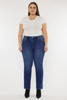 Kancan Dark Wash Plus Size Slim Straight Jeans