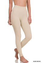 Zenana Ribbed Seamless High Waisted Full Length Leggings ZENANA