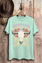 Lotus Fashion Collection Desert Road Wild West Mineral Washed Graphic Top Lotus Fashion Collection