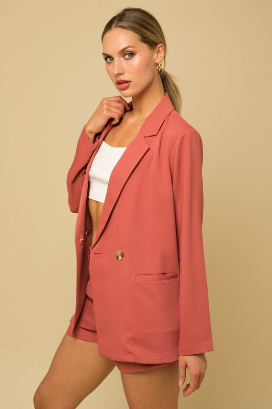 Gilli Double Breasted Blazer in Coral Gilli