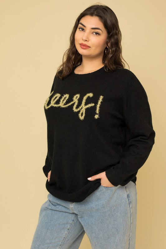 Gilli Plus Size Cheers Pullover Sweater Gilli