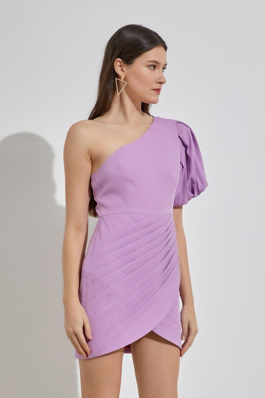 Do + Be Collection One Shoulder Ruffle Dress Do + Be Collection