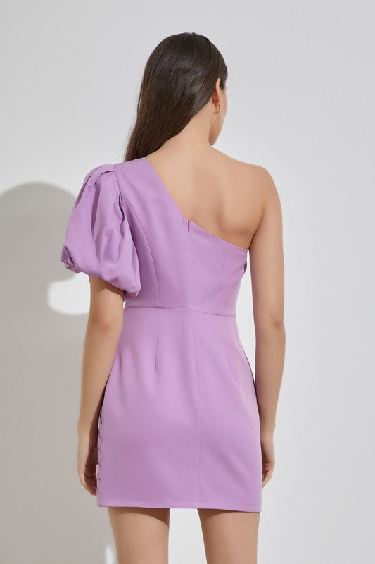 Do + Be Collection One Shoulder Ruffle Dress Do + Be Collection