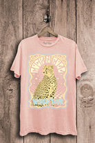 Lotus Fashion Collection Rock & Roll World Tour Graphic Top L Pink Mineral Wash Lotus Fashion Collection