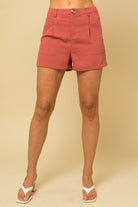 Gilli Front Pleated Short in Coral Gilli