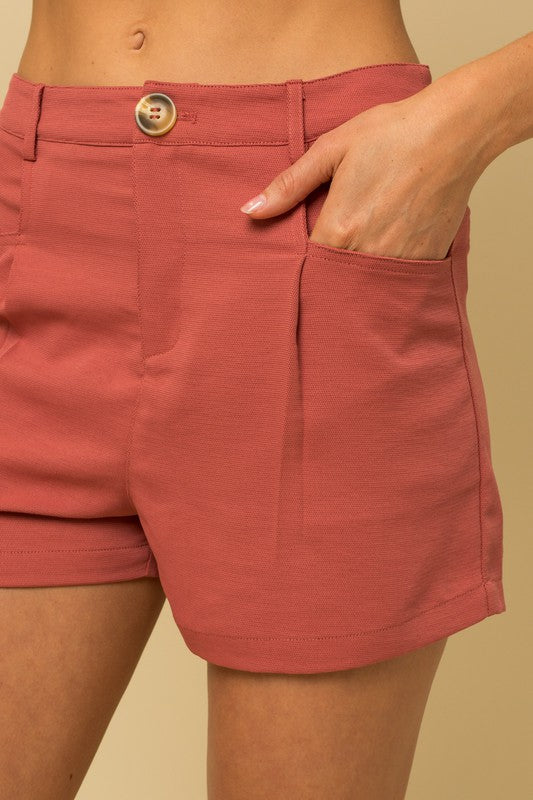 Gilli Front Pleated Short in Coral Coral Gilli