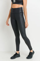 Mono B Black Foil Highwaist Leggings Jumpsuits & Rompers