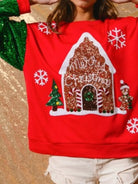 Preorder: Christmas Theme Sequin Long Sleeve Sweatshirt Snowflake