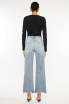 Kancan Light Wash High Rise Slim Wide Leg Jeans Kan Can USA