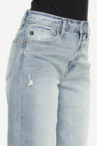 Kancan Light Wash High Rise Slim Wide Leg Jeans Kan Can USA