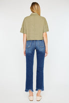 Kancan Dark Wash High Rise Slim Straight Jeans Kan Can USA