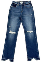 Kancan Dark Wash High Rise Slim Straight Jeans DARK Kan Can USA