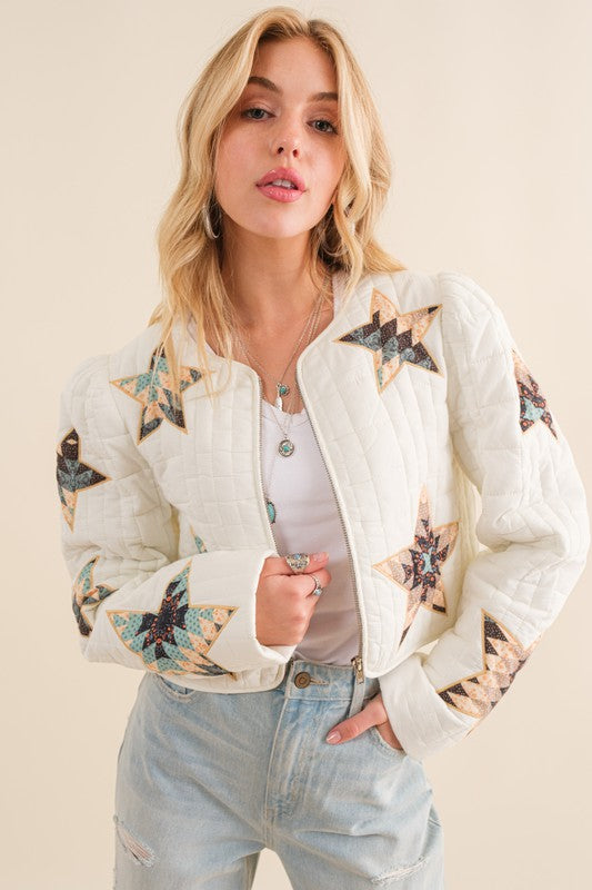 Blue B Quilted Multi Star Padded Western Jacket – Ruby Idol