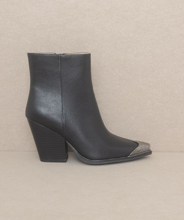 OASIS SOCIETY Zion - Bootie with Etched Metal Toe BLACK KKE Originals