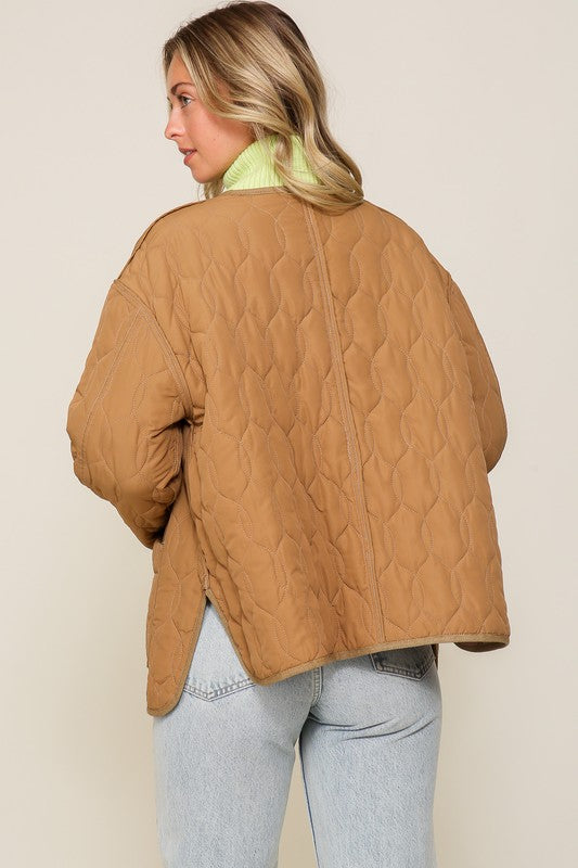 Lumiere Quilted Puffer Jacket with Pockets Lumiere