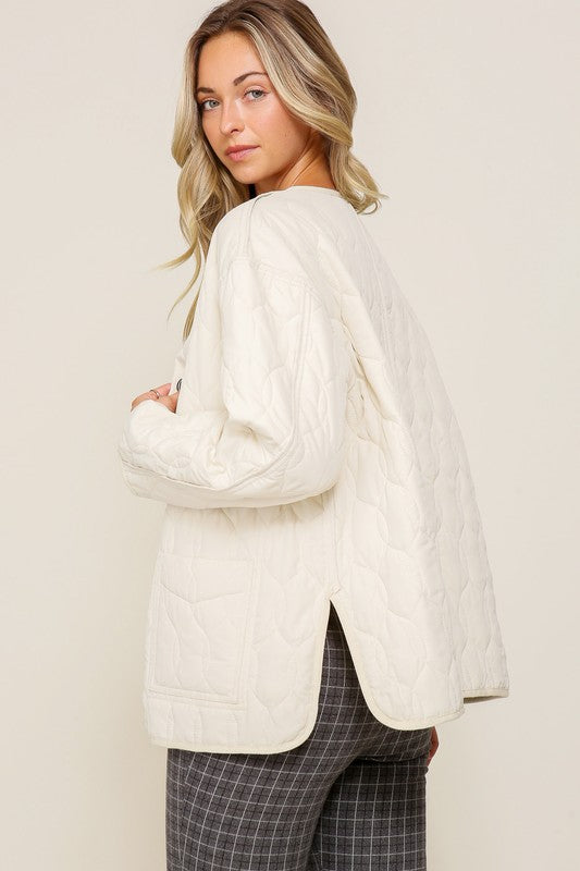 Lumiere Quilted Puffer Jacket with Pockets Lumiere