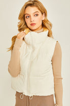 Love Tree Woven Solid Reversible Vest IVORY