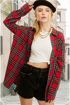 La Miel Plaid Avril Button Down Long Sleeve Flannel Shirt La Miel