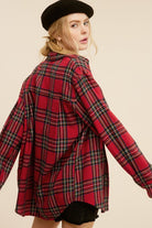 La Miel Plaid Avril Button Down Long Sleeve Flannel Shirt La Miel