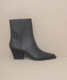 OASIS SOCIETY Miley - Alligator Print Booties BLACK KKE Originals