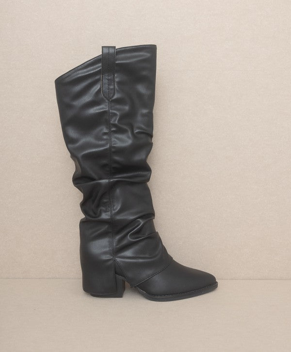 OASIS SOCIETY Thea - Fold Over Slit Jean Boots BLACK KKE Originals