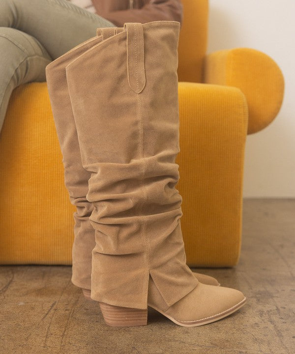 OASIS SOCIETY Thea - Fold Over Slit Jean Boots KKE Originals