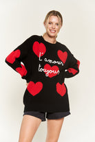 Jade by Jane Black & Red Heart Love Always Sweater