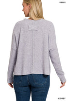 Zenana Ribbed Dolman Long Sleeve Sweater ZENANA