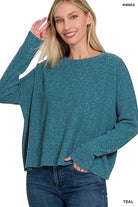 Zenana Ribbed Dolman Long Sleeve Sweater ZENANA