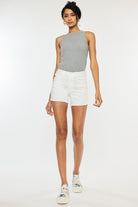 KanCan WhiteHigh Rise Shorts Kan Can USA