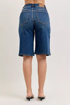 Judy Blue Dark Washed High Waist Bermuda Denim Shorts