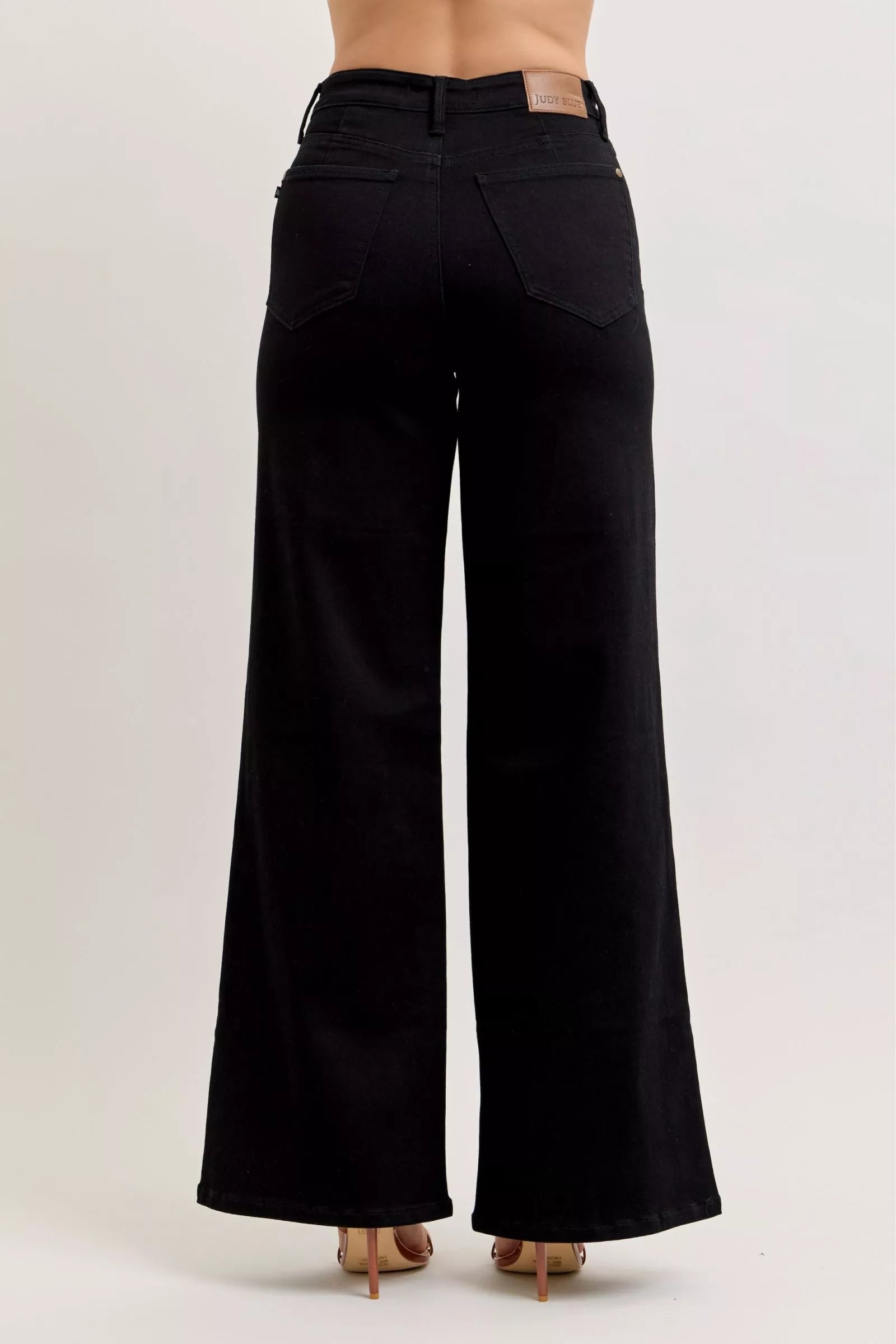 Judy Black Blue High-Waisted Wide Leg Jeans