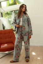 BiBi Flower Printed Denim Pants