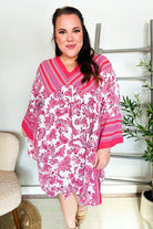 Haptics Red & Pink Paisley Drop Shoulder Kimono Dress Dresses