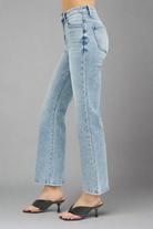 RISEN Light Washed High Rise Ankle Flare Jeans Trendsi