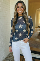 Haptics Star Gazer Long Sleeve Mesh Top