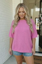Haptics Pretty in Pink Oversized Knit Sweater