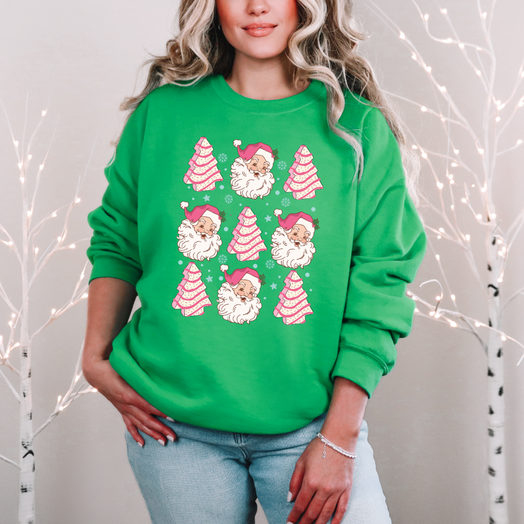 Christmas Cake Santa Graphic Sweatshirt Ave Shops