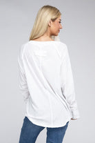 Zenana Cotton Raglan Sleeve Thumbhole Top ZENANA