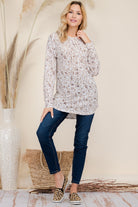 Celeste Drawstring Leopard Long Sleeve Hooded Blouse