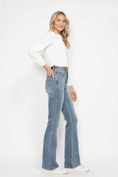 Judy Blue Multi Inseam Tummy Control Back Embroidered Pocketed Bootcut Jeans