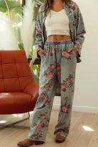 BiBi Flower Printed Denim Pants
