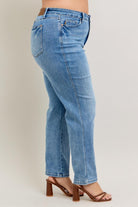 Judy Blue Medium Washed Tummy Control Vintage Wash Straight Jeans