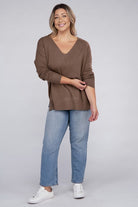 Zenana Plus Garment Dyed Front Seam Sweater ZENANA