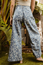 BiBi Denim Floral Textured Wide Leg Jeans